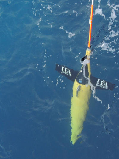 Marine scientists used underwater robots to collect data.